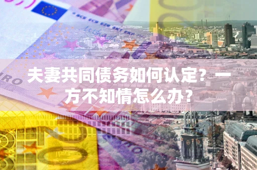 北京夫妻共同债务如何认定？一方不知情怎么办？